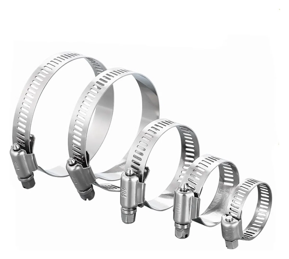 Regulowany zacisk ślimakowy, Opaski do węży ze stali nierdzewnej 8mm-108mm Opakowanie 5/10 szt(10pcs,46-70mm)