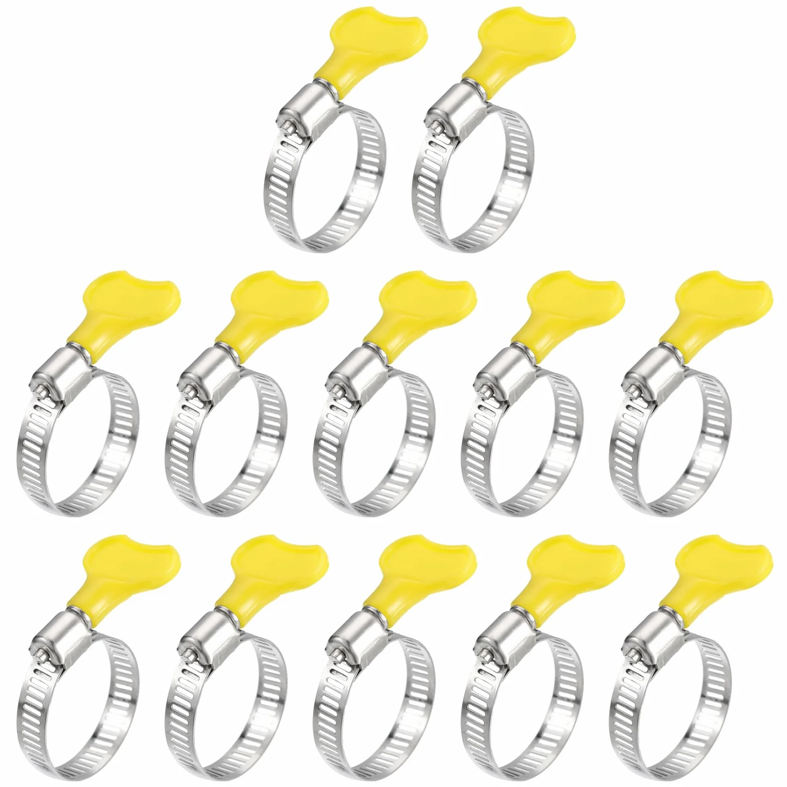QUARKZMAN 12 szt. zacisk do węży ślimakowych 3/4" - 1 1/4" klucz typ regulowany stal szlachetna zaciski węży z plastikowym uchwytem do zabezpieczenia węża